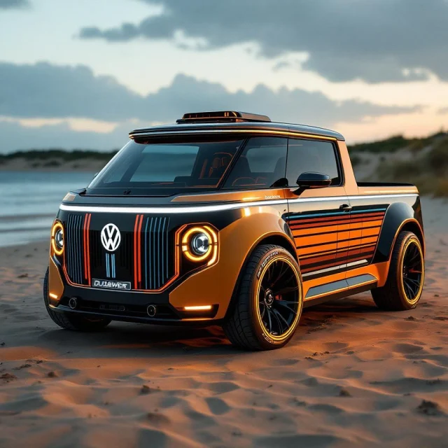 Viiiiibes from @n82.pixelgarage on this hot retro Volkswagen concept kombi. #dubsta #haysvondubsta #retrostripe #cliquedelete